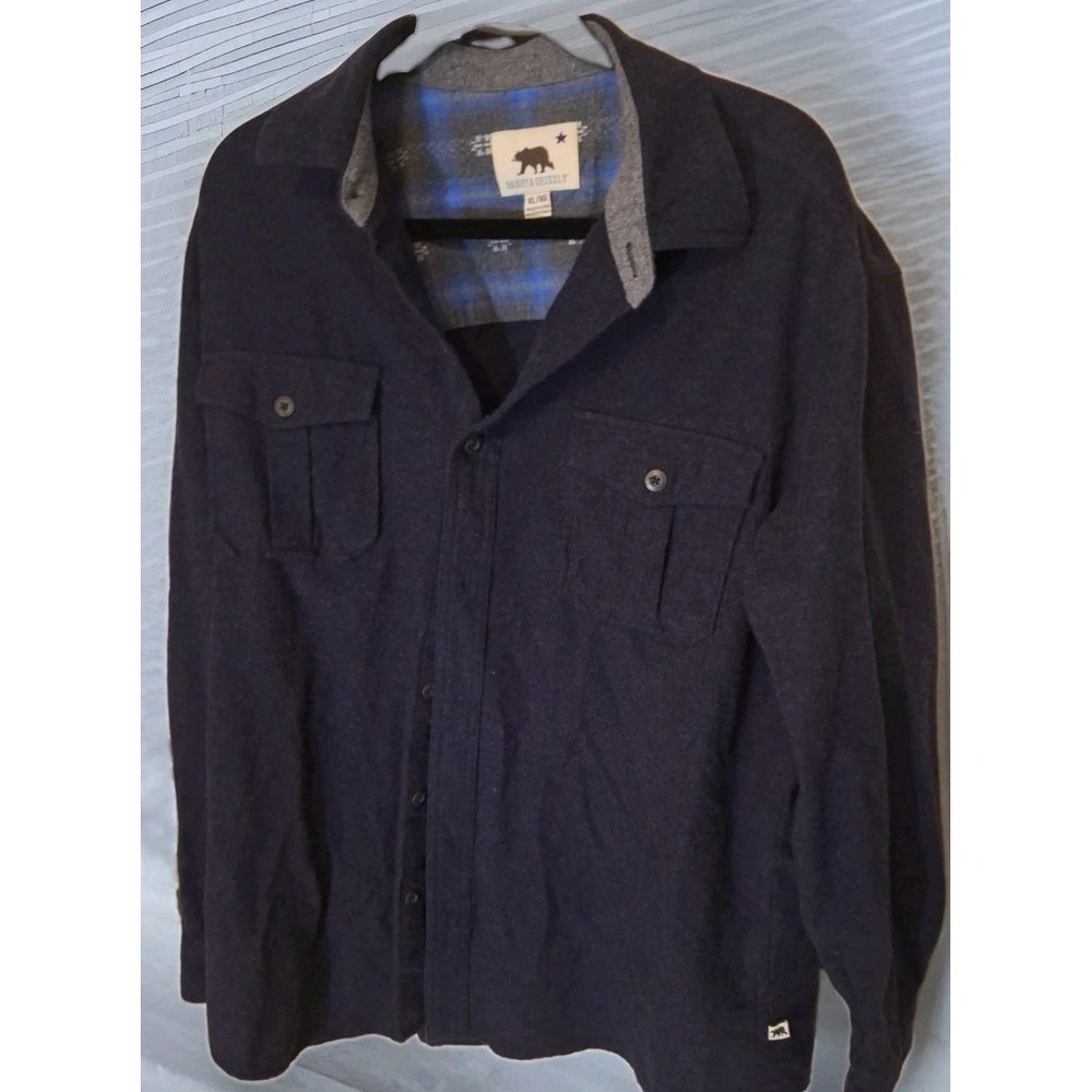 Dakota Grizzly XL Navy 100% Heavy 2Cotton Flannel Shirt 2 Top Pockets 231